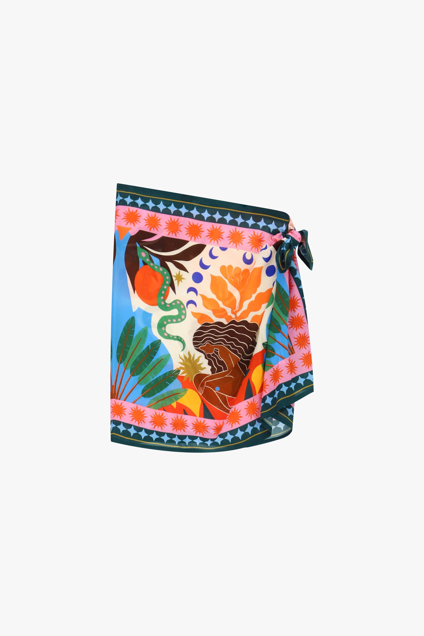 Gonna corta a portafoglio fantasia tropicale