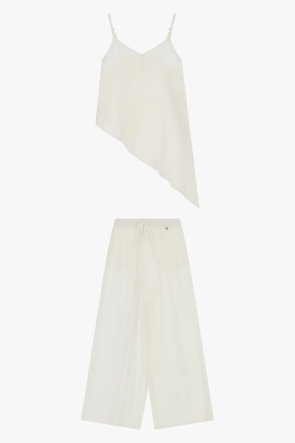 COMPLETO CON TOP ASIMMETRICO E PANTALONI AMPI