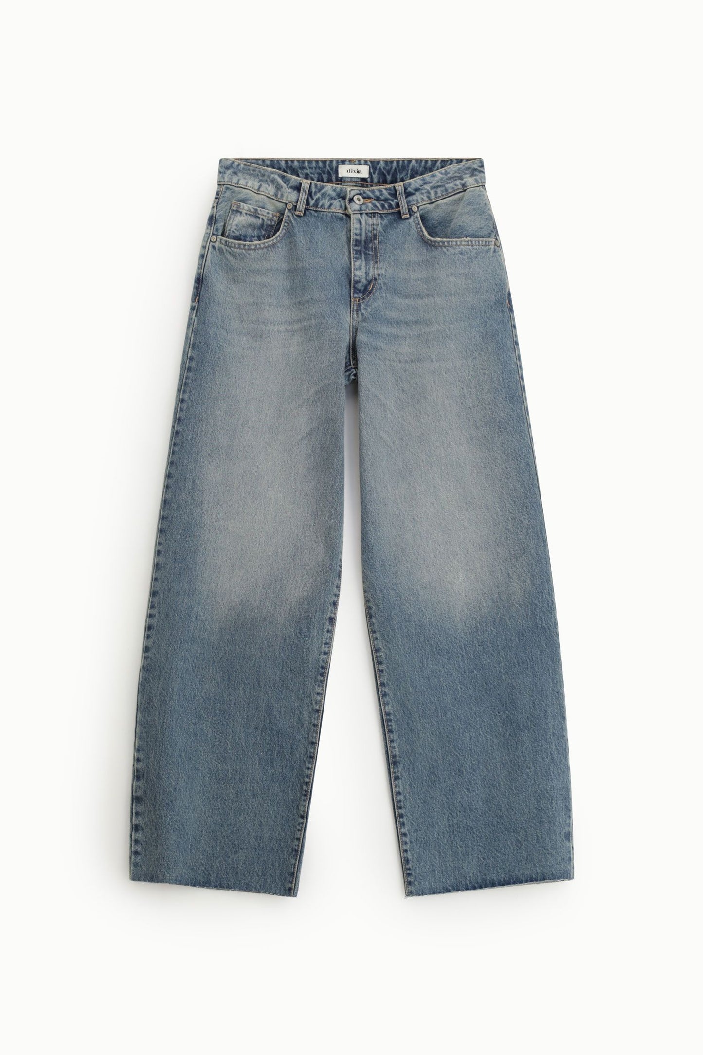 Jeans a gamba ampia vita alta con cinque tasche