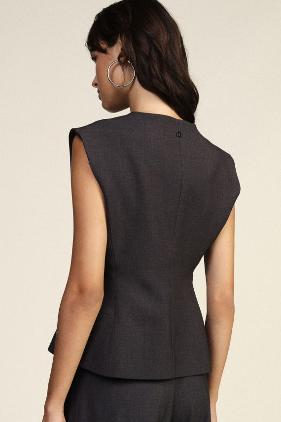Gilet monopetto con tasche frontali