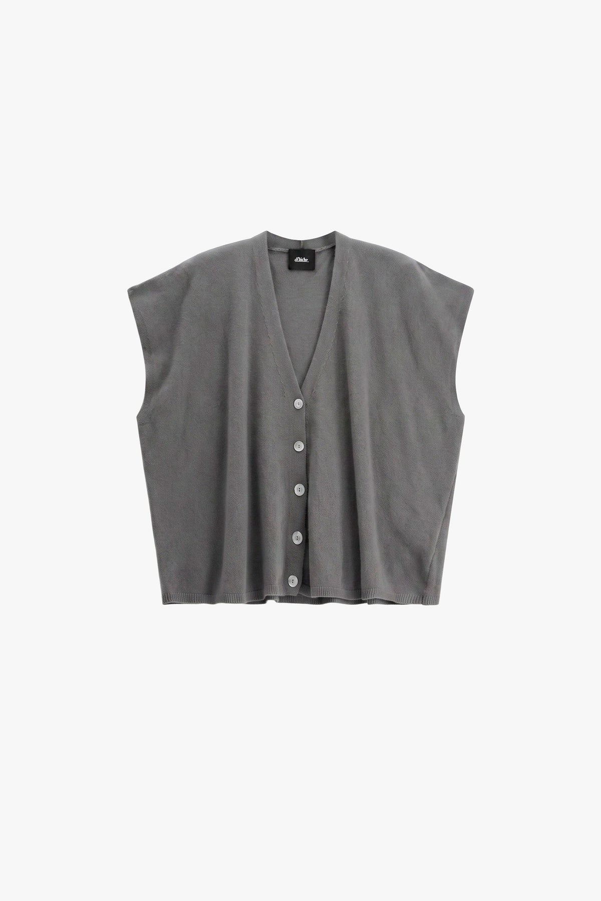 MAGLIONE SMANICATO CON BOTTONI E SCOLLO A V