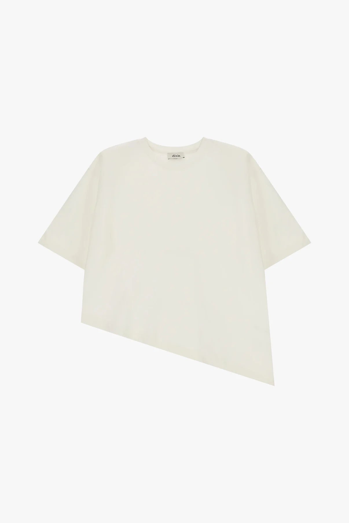 T-SHIRT A MANICHE CORTE CON ORLO ASIMMETRICO