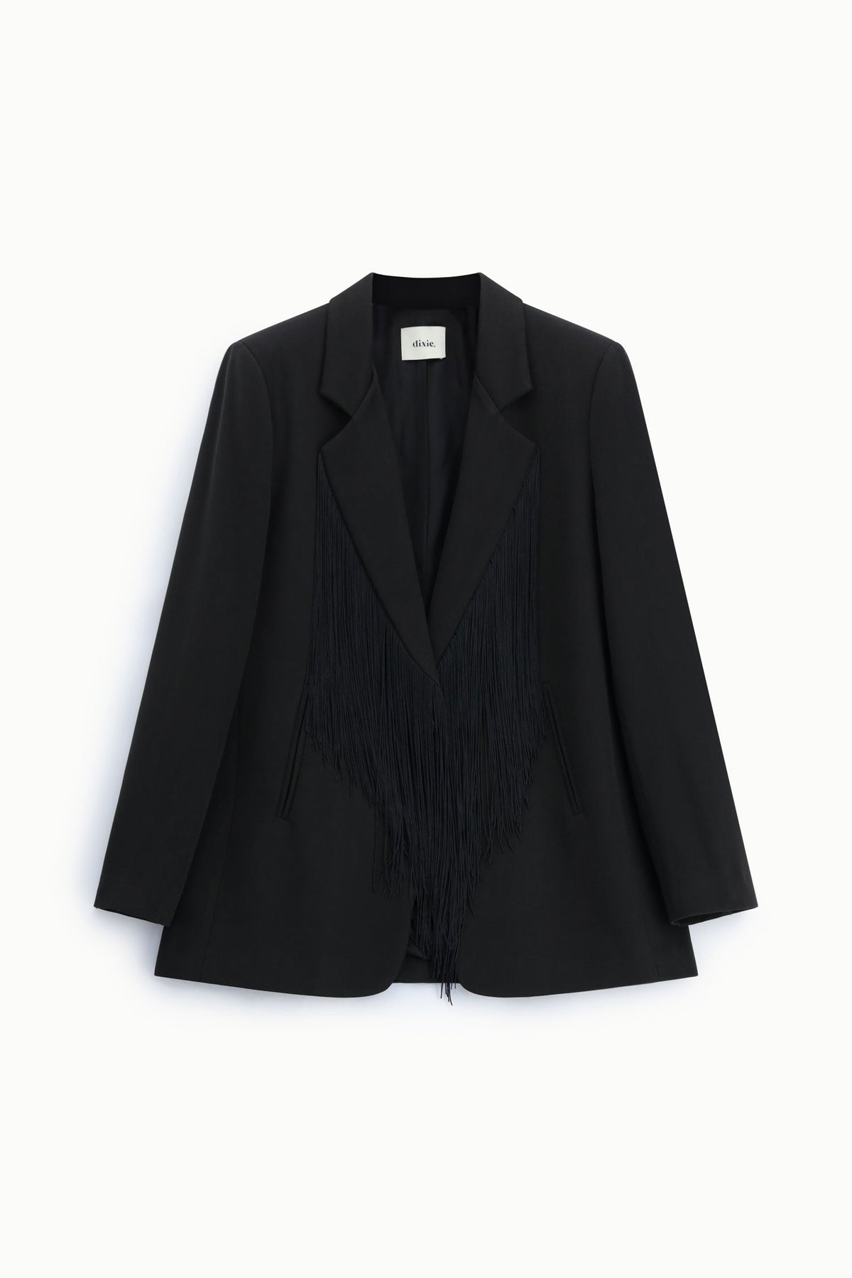 Blazer con frange decorative e revers classico