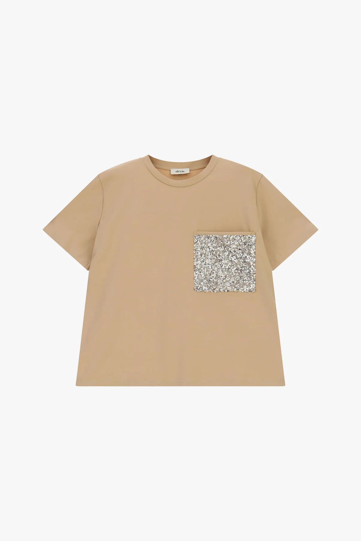 T-SHIRT CON TASCHINO APPLICATO CON PAILLETTES