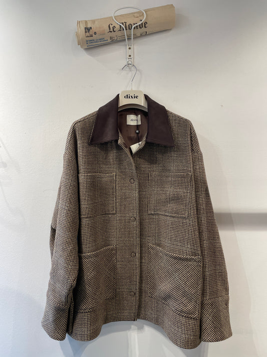 Giacca camicia con collo a contrasto