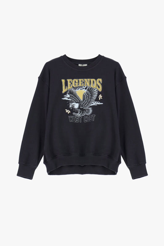 Felpa girocollo stampa 'legends' aquila frontale