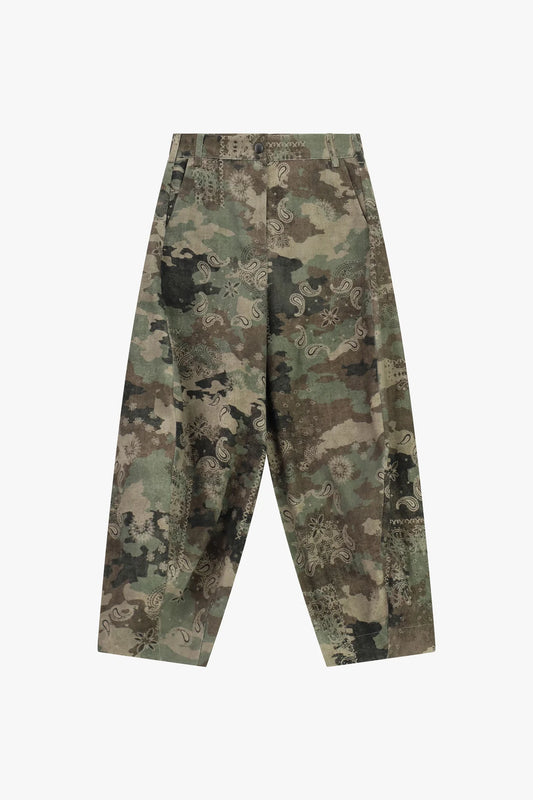 PANTALONI AMPI FANTASIA PAISLEY VITA REGOLARE