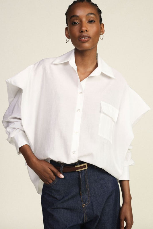 Camicia oversize con maniche lunghe e colletto classico