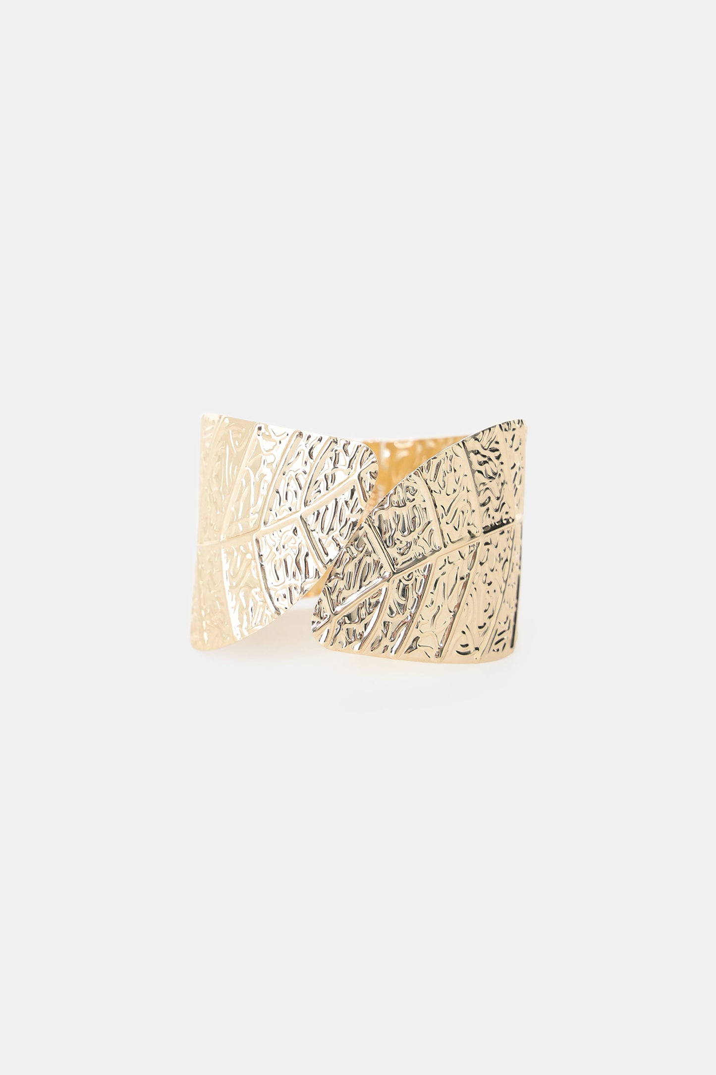Bracciale rigido inciso motivo foglia