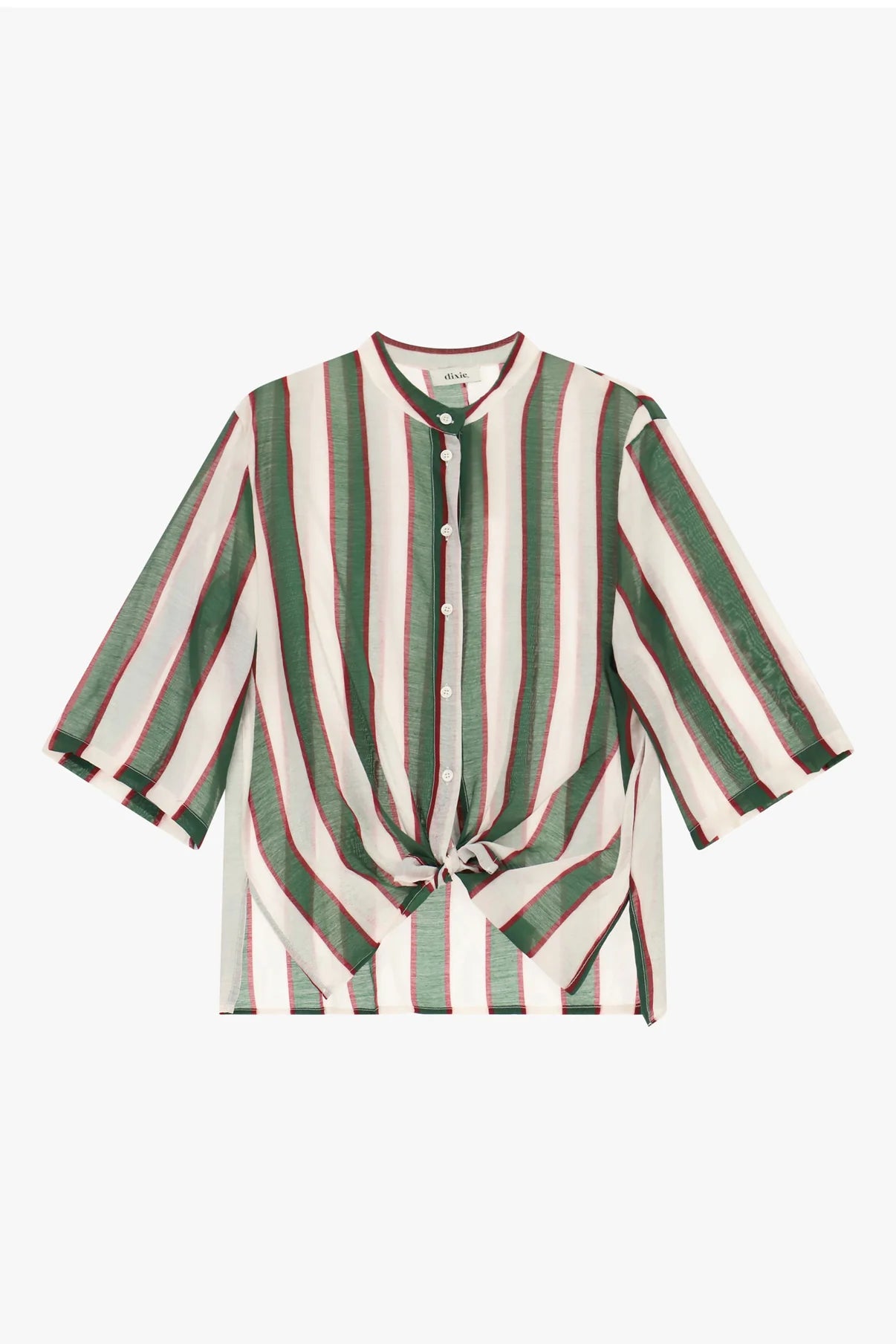 Shirt a righe con nodo frontale e maniche ampie