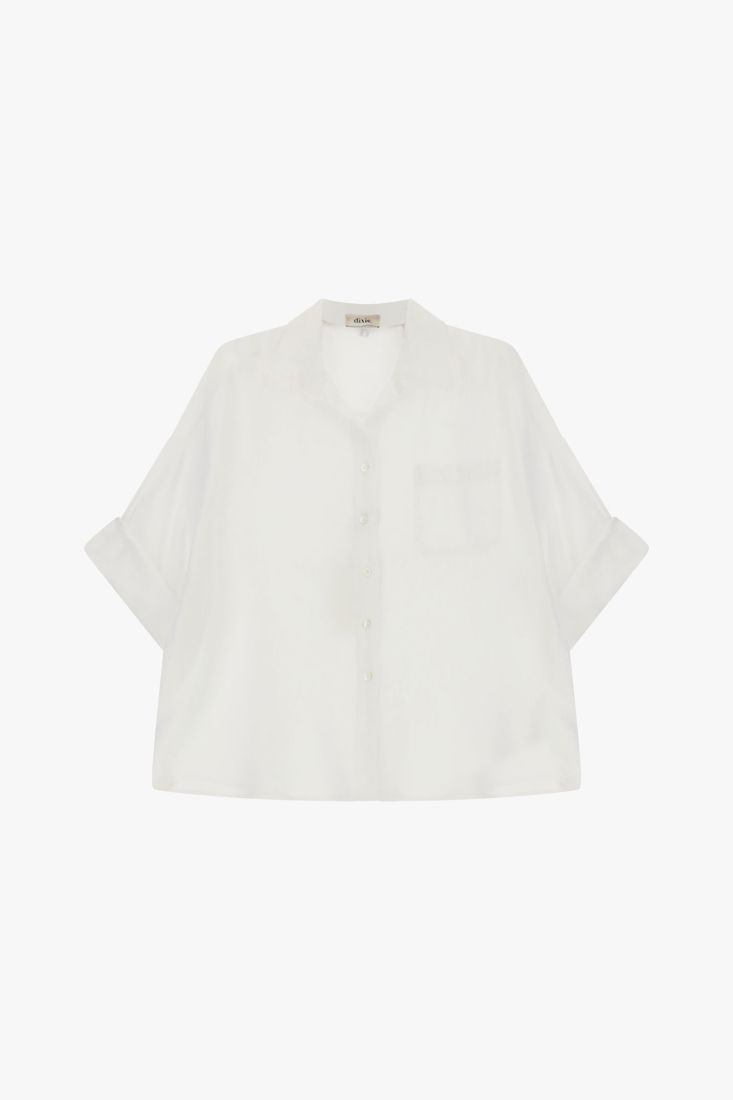 Camicia ampia con maniche 3/4 e taschino