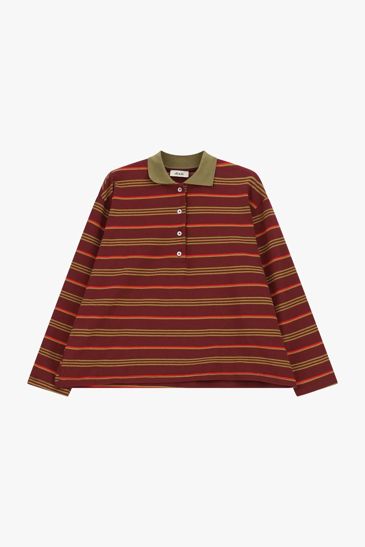 MAGLIA A RIGHE CON COLLETTO E BOTTONI FRONTALI