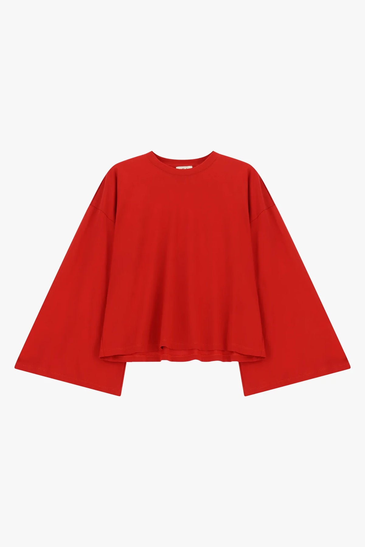 Top a maniche lunghe ampie con scollo tondo