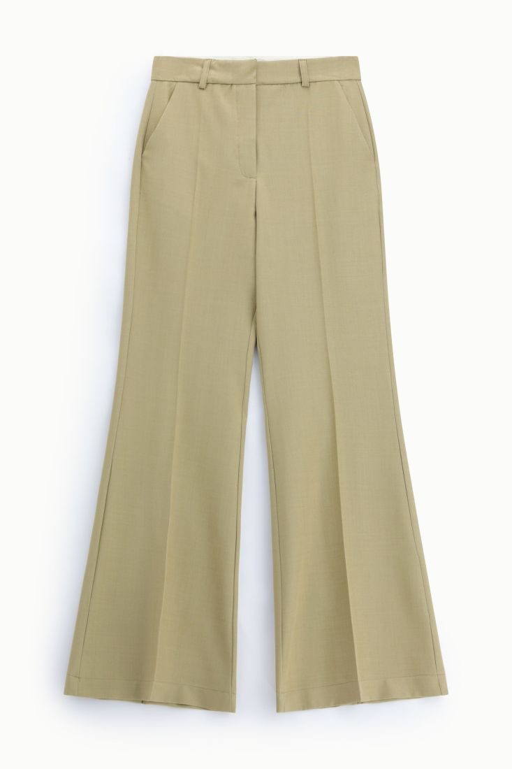 Trousers palazzo vita alta con piega frontale