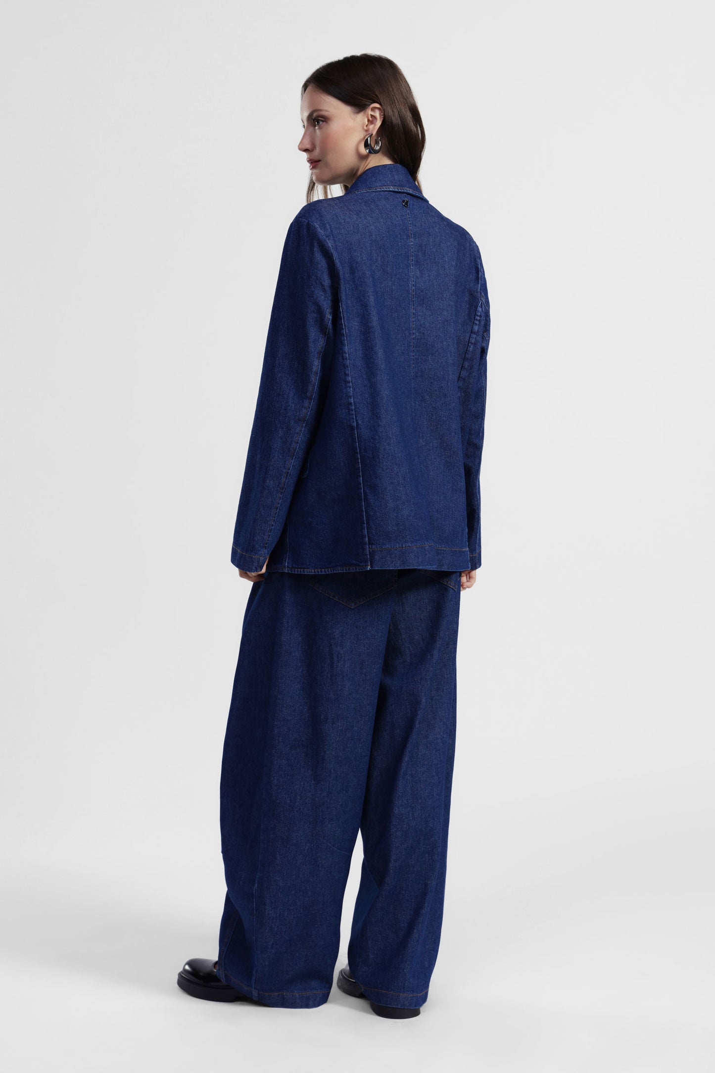 Pantaloni palazzo ampi con vita alta e coulisse