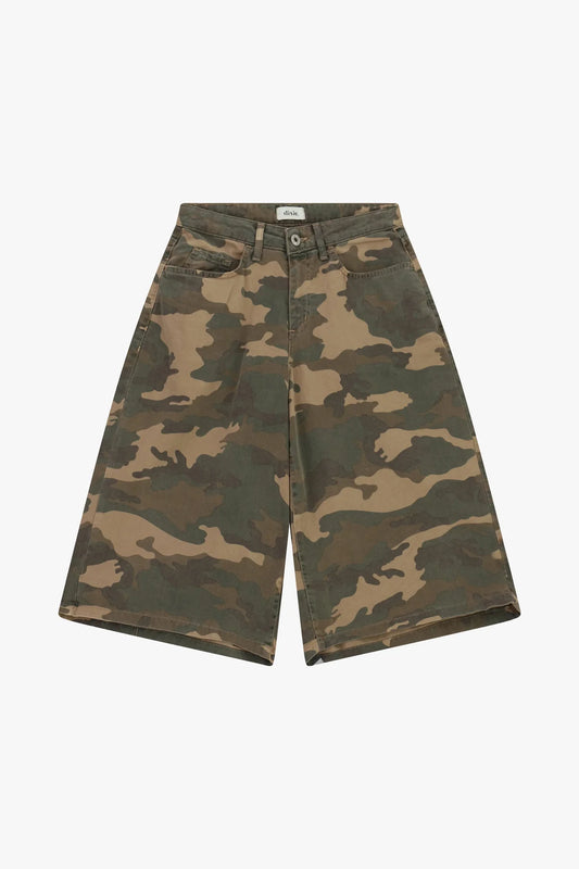 SHORTS A GAMBA LARGA STAMPA MIMETICA