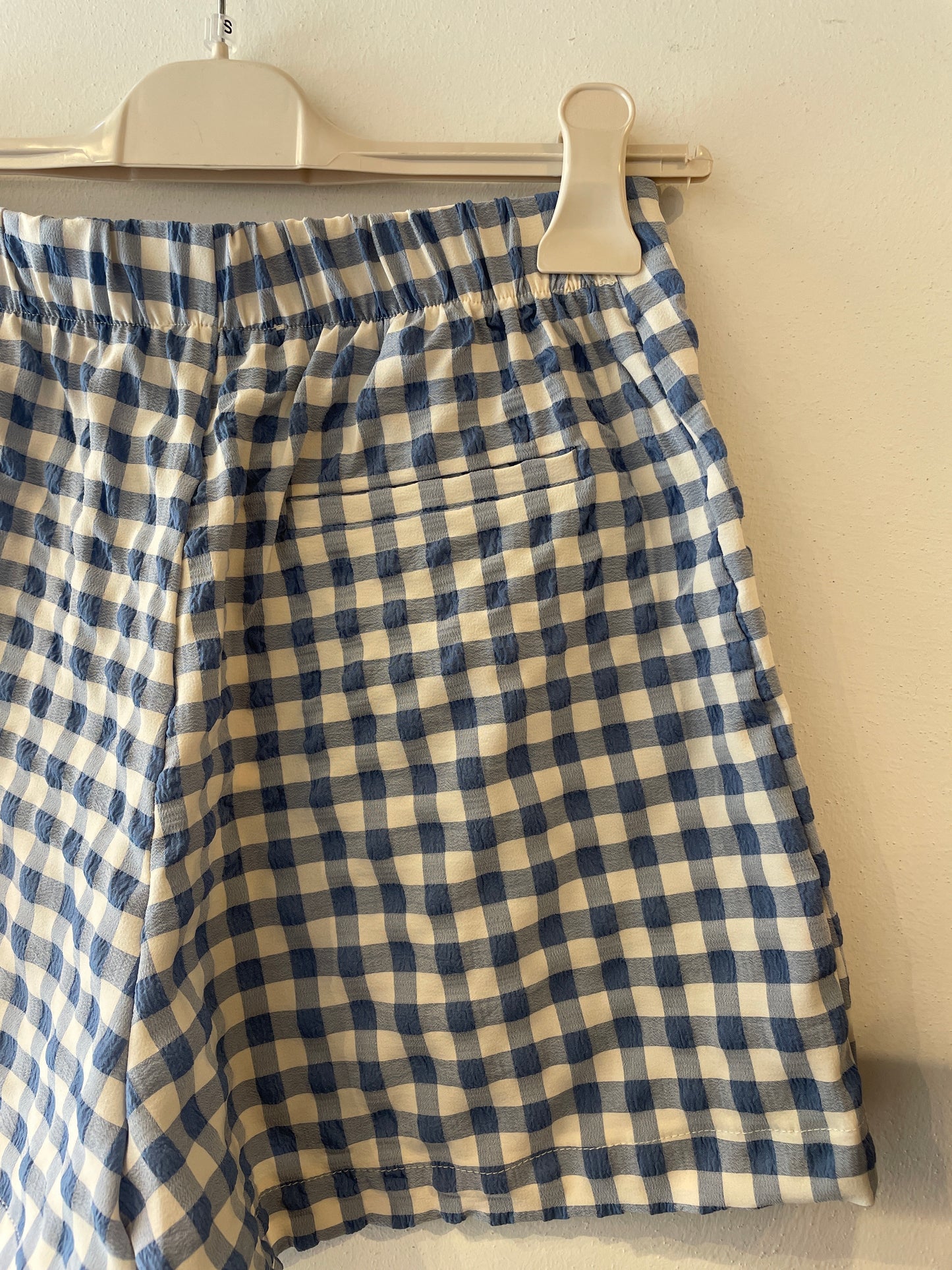 Shorts a vita alta a quadretti gingham