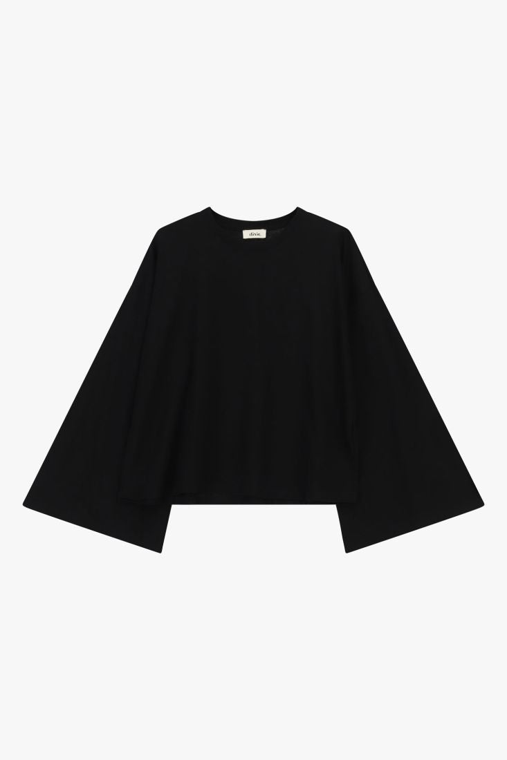 Top a maniche lunghe ampie con scollo tondo
