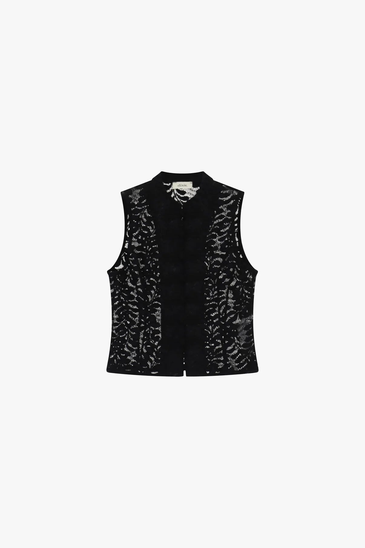 TOP SMANICATO CON RICAMO FLOREALE E BOTTONI DECORATIVI