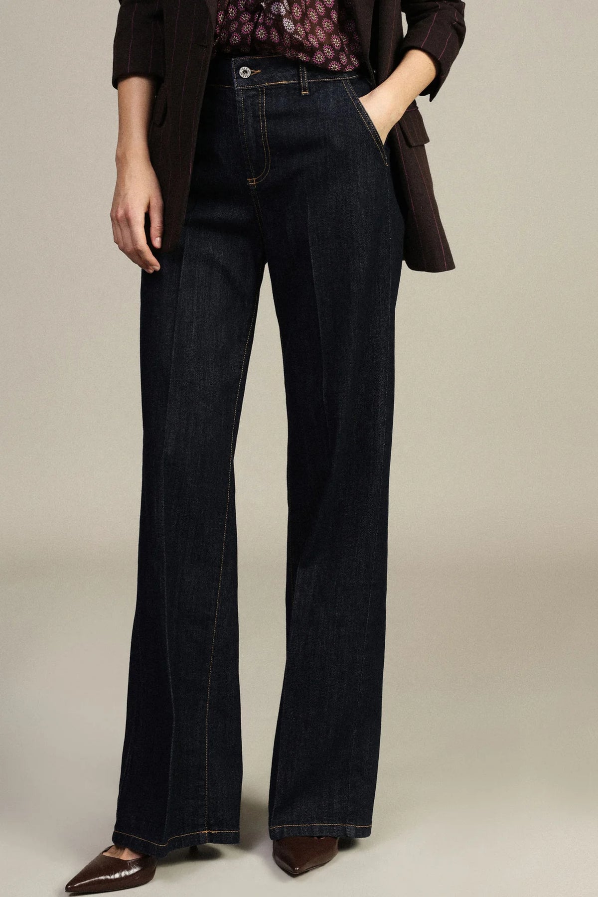 TINA PANTALONI STRAIGHT FIT CON TASCA CHINOS