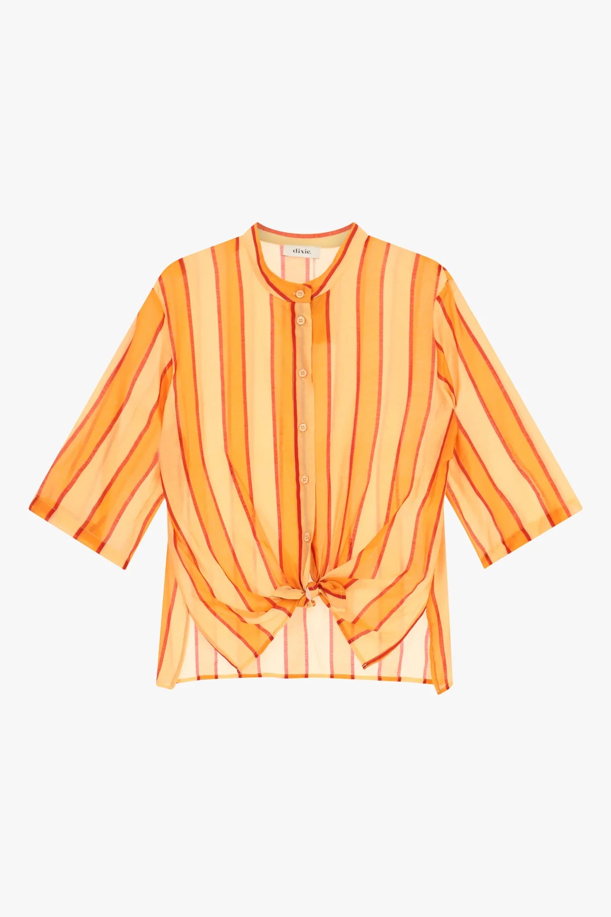 Shirt a righe con nodo frontale e maniche ampie