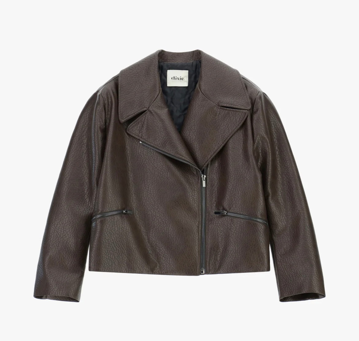 Giacca biker corta con zip e tasche