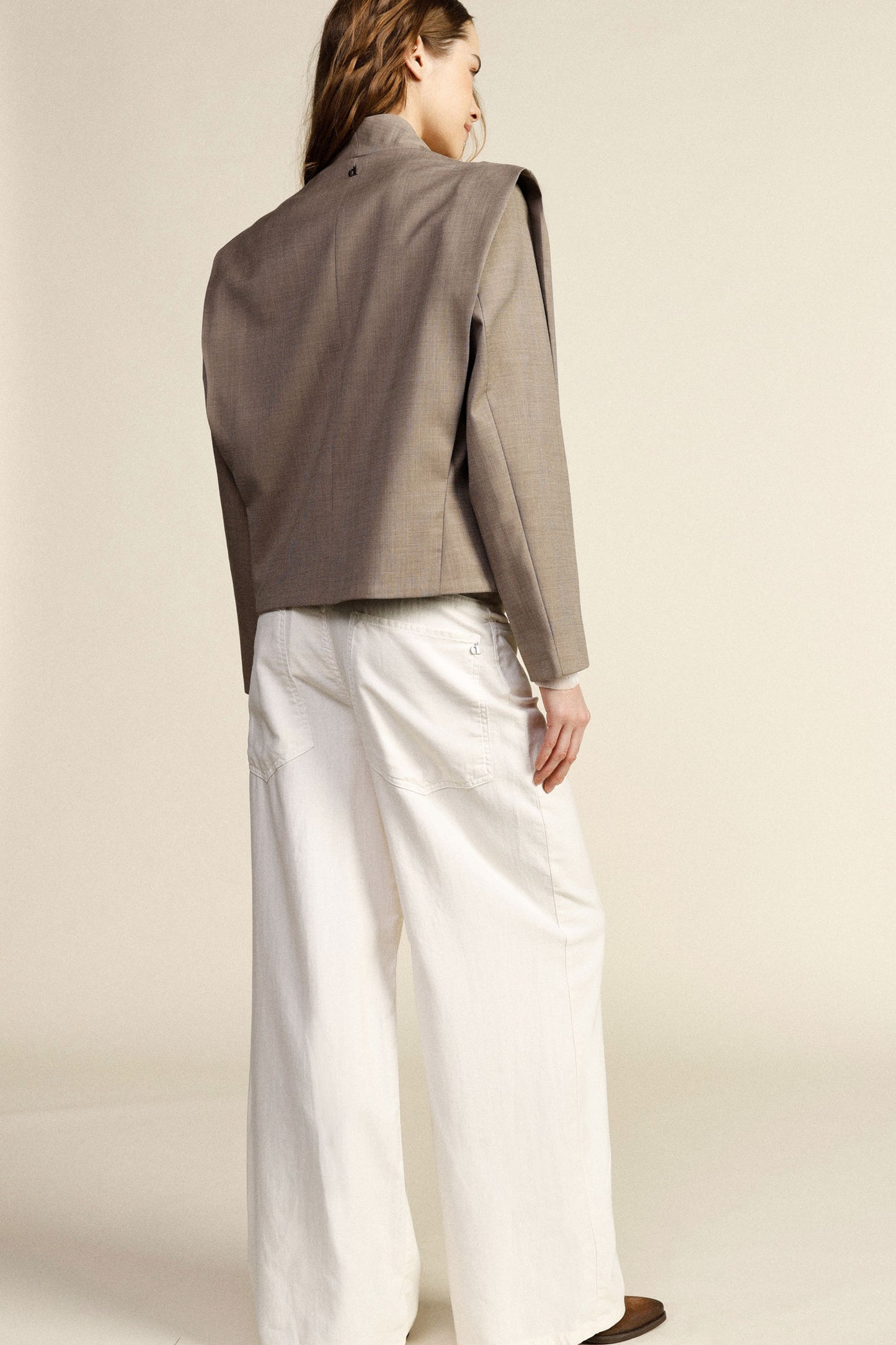 Trousers palazzo a vita alta con gamba ampia