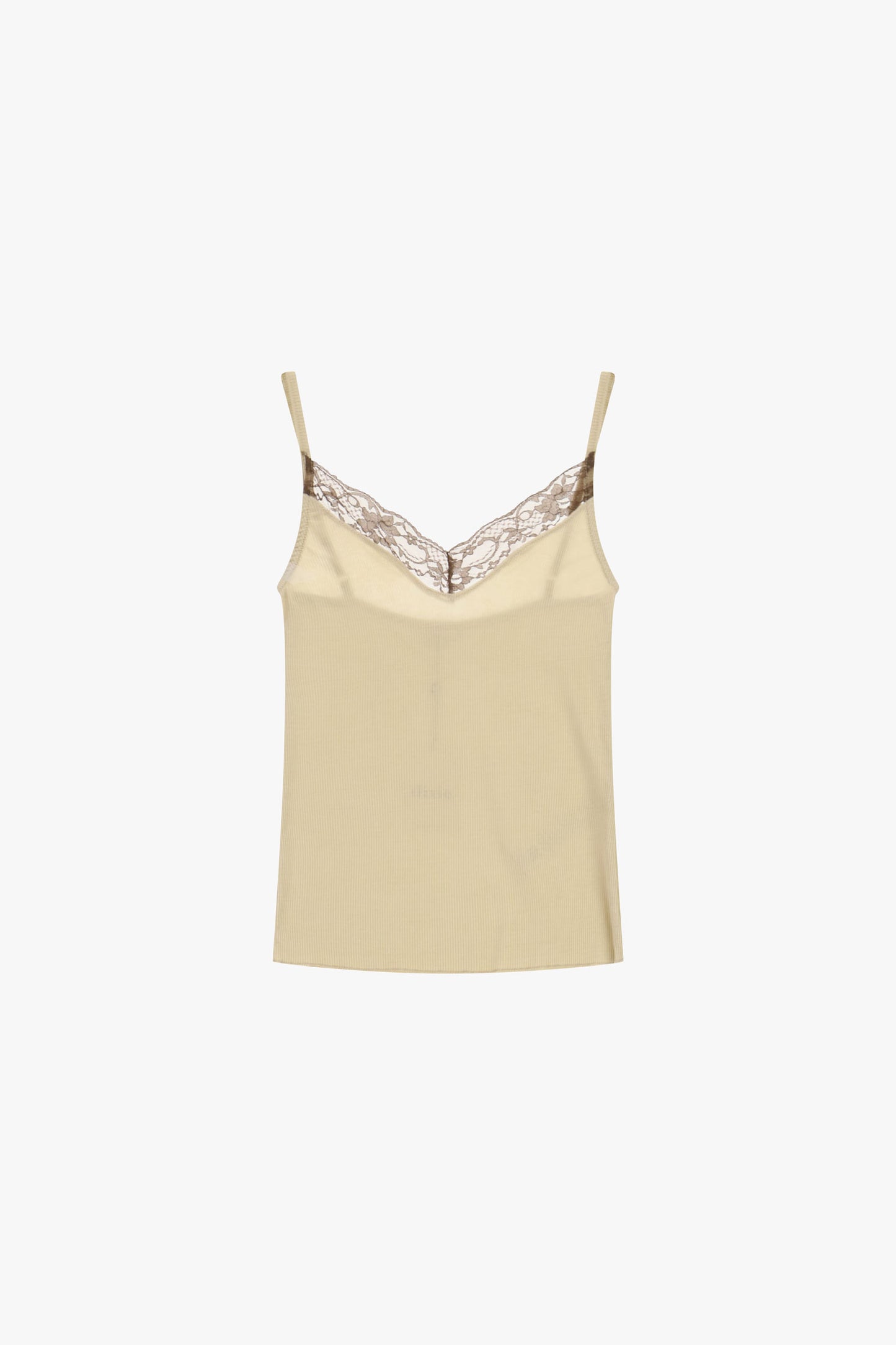 Top spalline sottili e scollo a v con pizzo