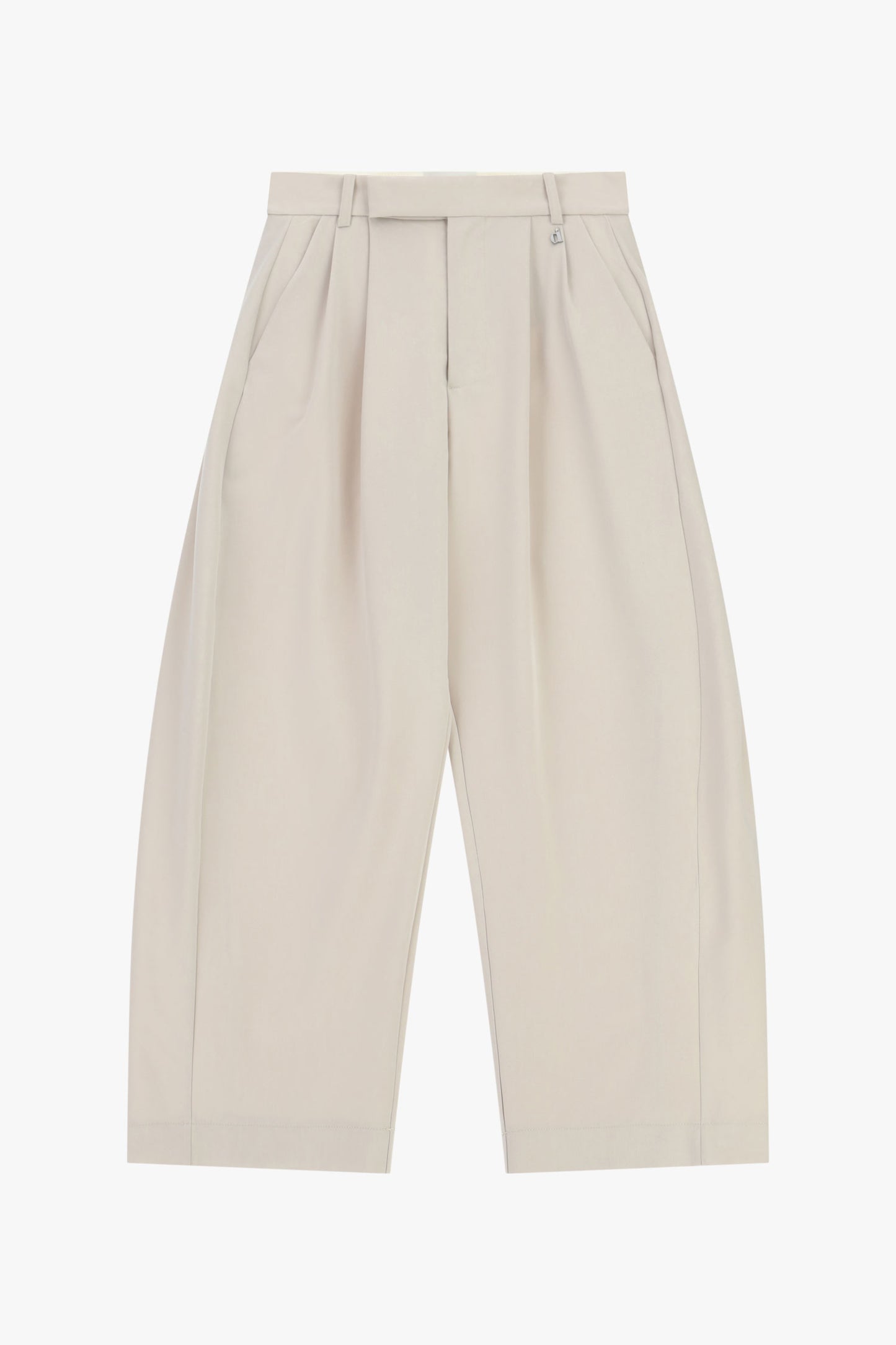 Pantaloni palazzo cropped vita alta con pinces