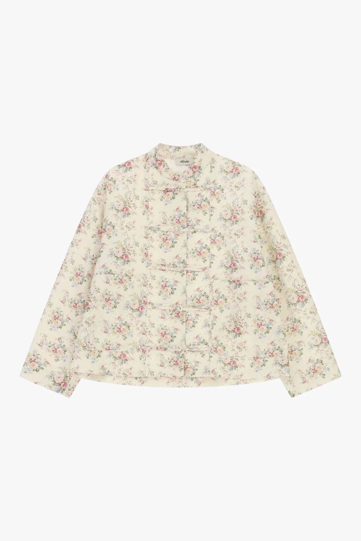GIACCA 100%cotone STAMPA FLOREALE CHIUSURA A LACCETTI