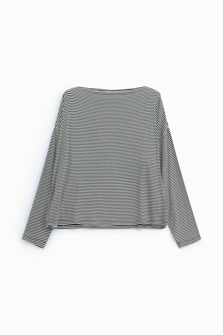 T-SHIRT A RIGHE CON MANICHE LUNGHE REGULAR-FIT