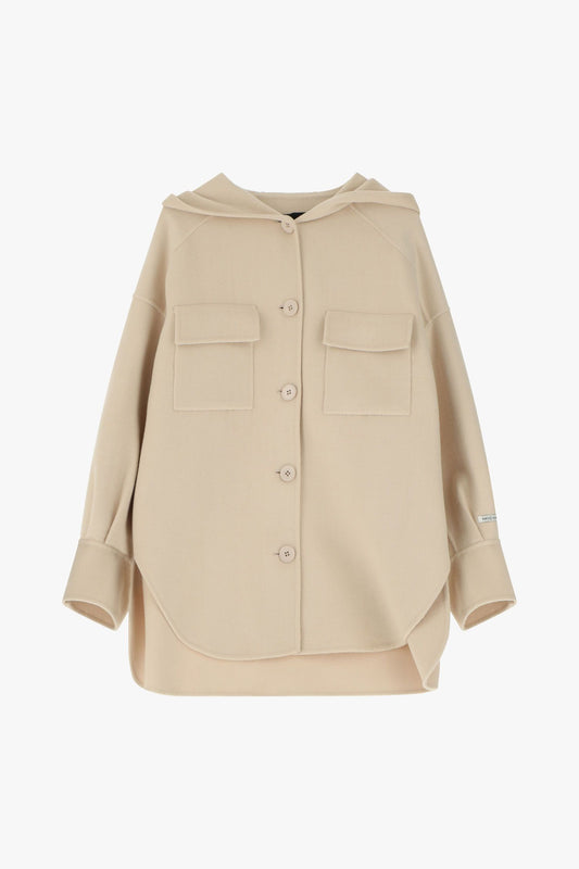 Cappotto con cappuccio e tasche frontali