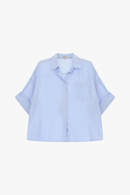Camicia ampia con maniche 3/4 e taschino