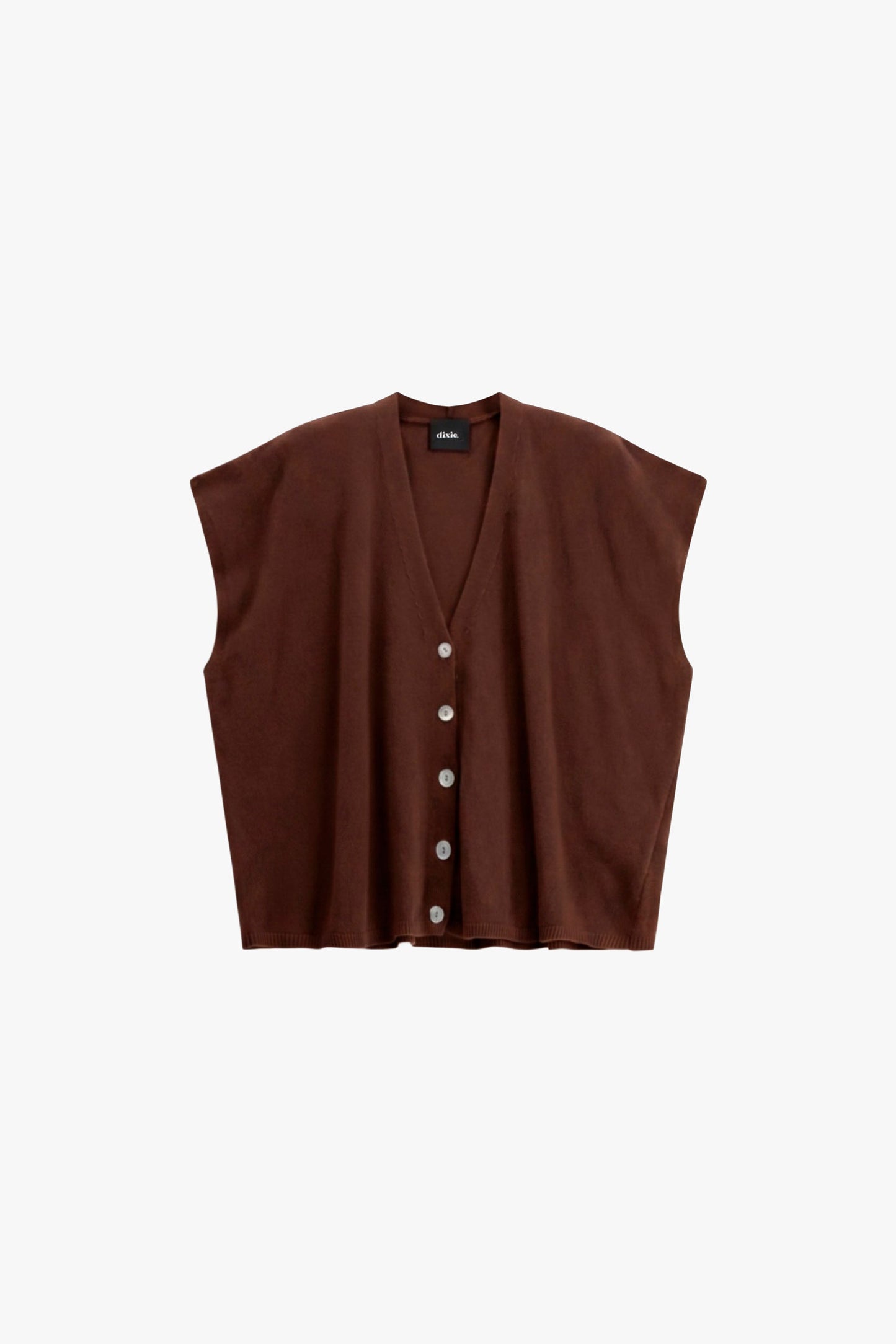 MAGLIONE SMANICATO CON BOTTONI E SCOLLO A V