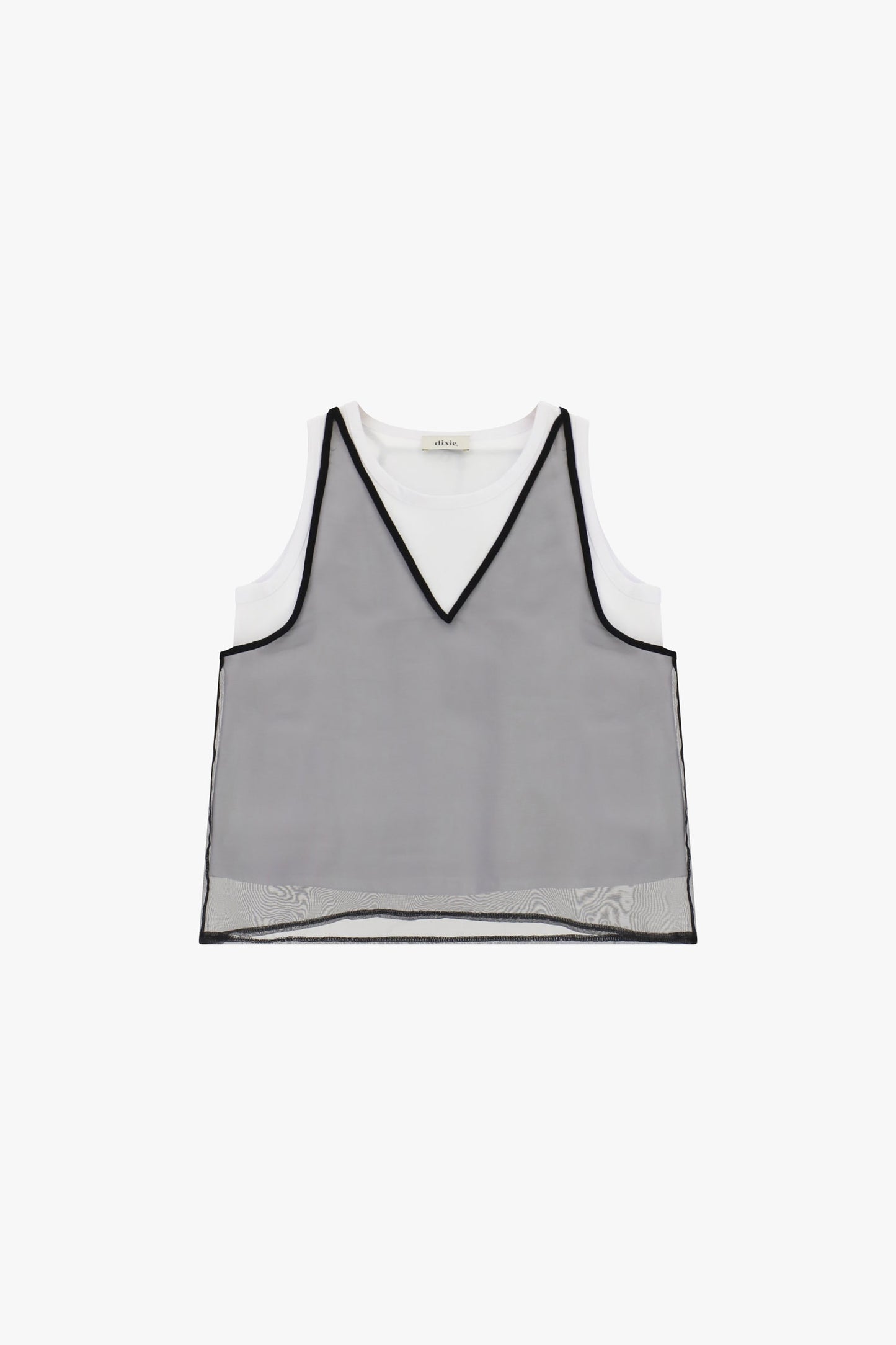 Top senza maniche con bordo a contrasto