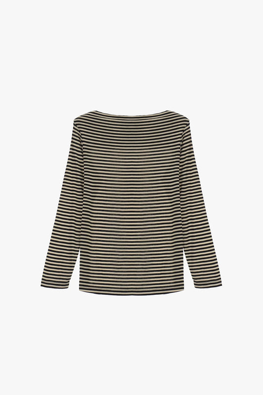 T-SHIRT A RIGHE CON MANICHE LUNGHE REGULAR-FIT