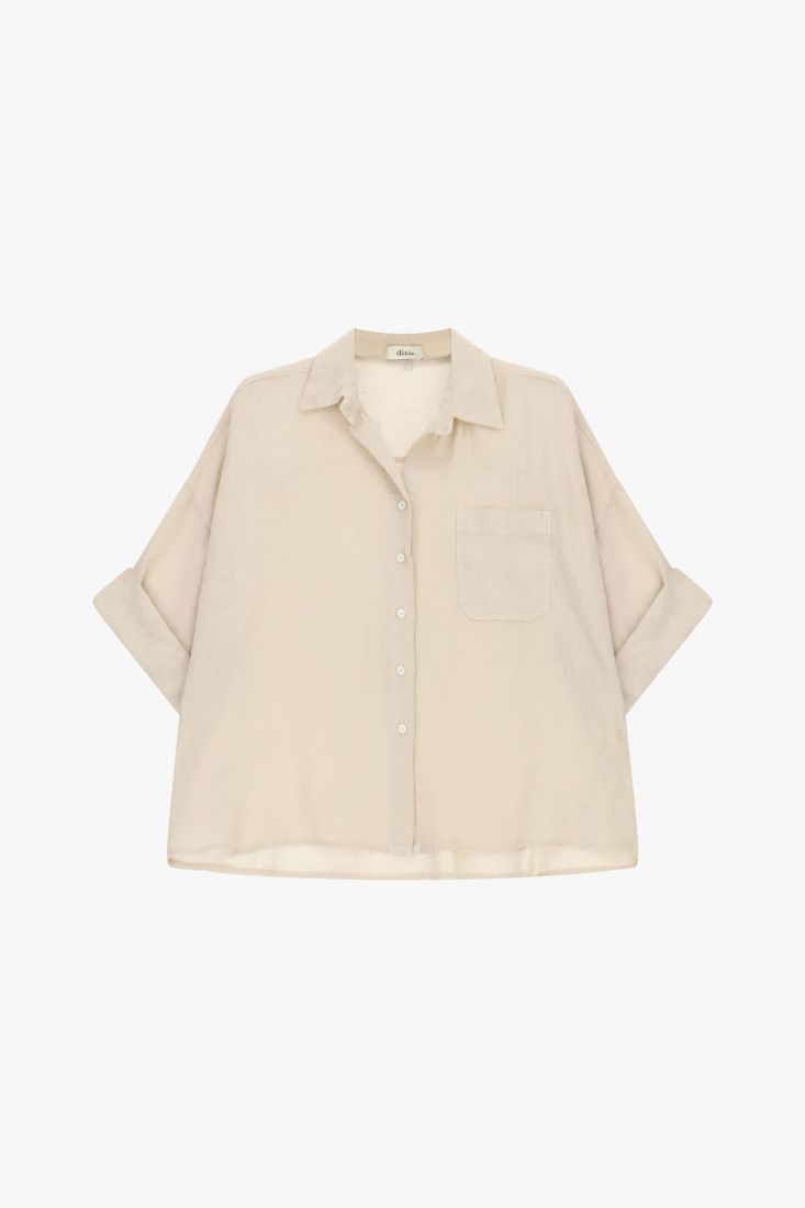 Camicia ampia con maniche 3/4 e taschino