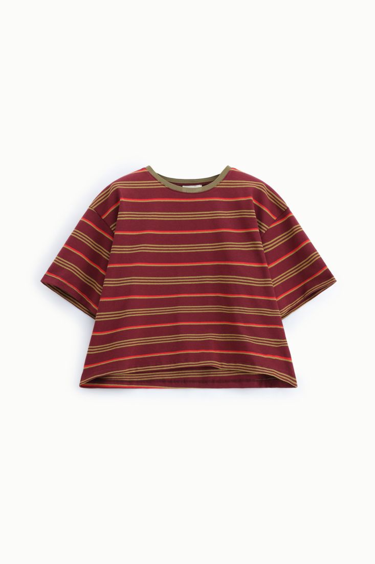 T-shirt a righe vestibilità morbida girocollo