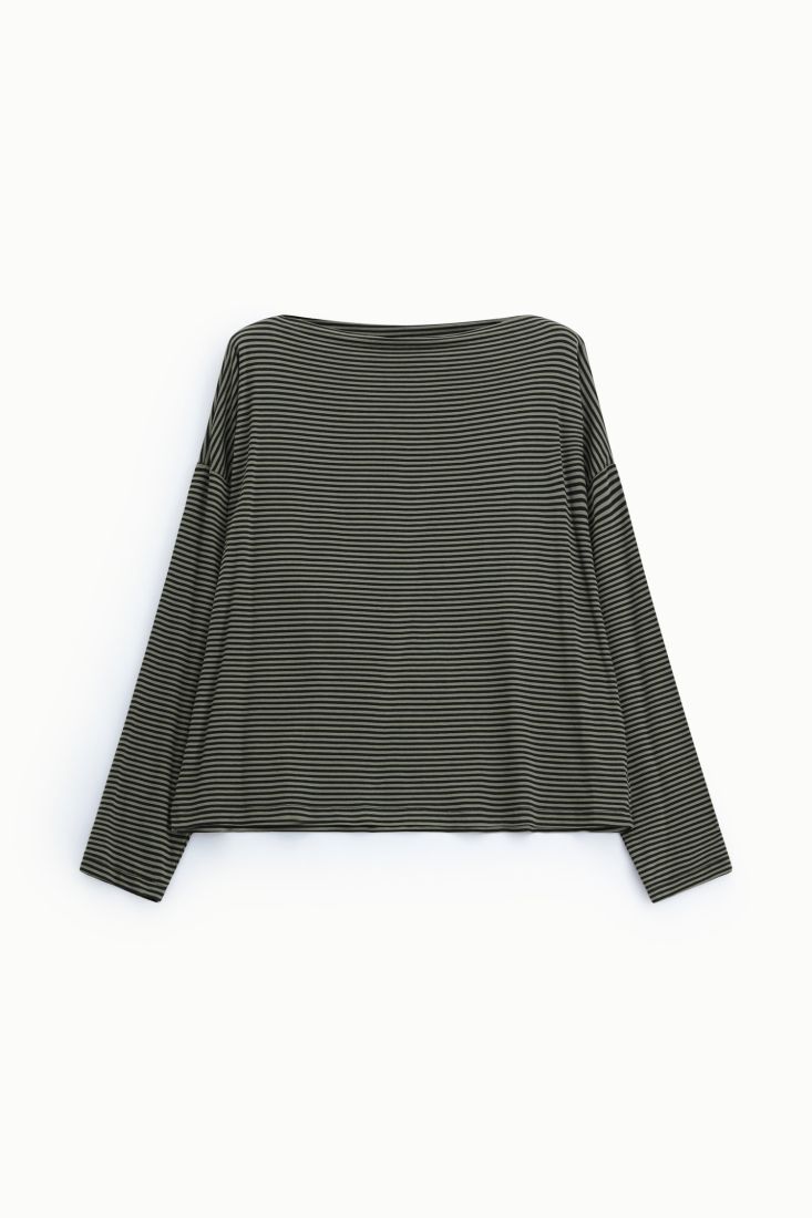 T-SHIRT A RIGHE CON MANICHE LUNGHE REGULAR-FIT