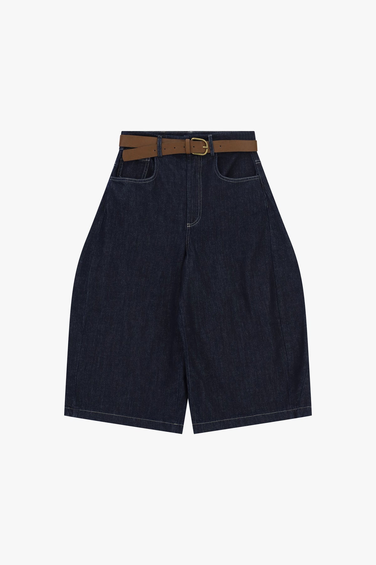 Shorts a vita alta con cintura e taglio ampio