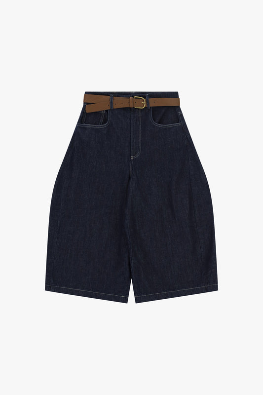 Shorts a vita alta con cintura e taglio ampio