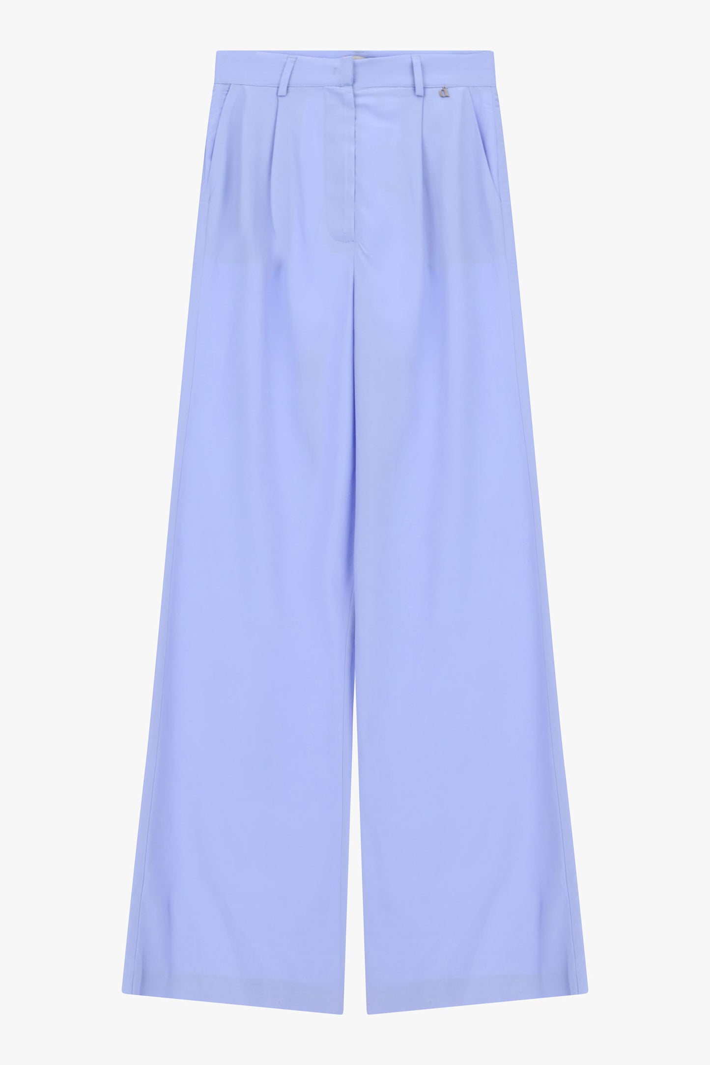 Trousers a vita alta con gamba ampia e pinces 	80%Viscosa 20%Lino