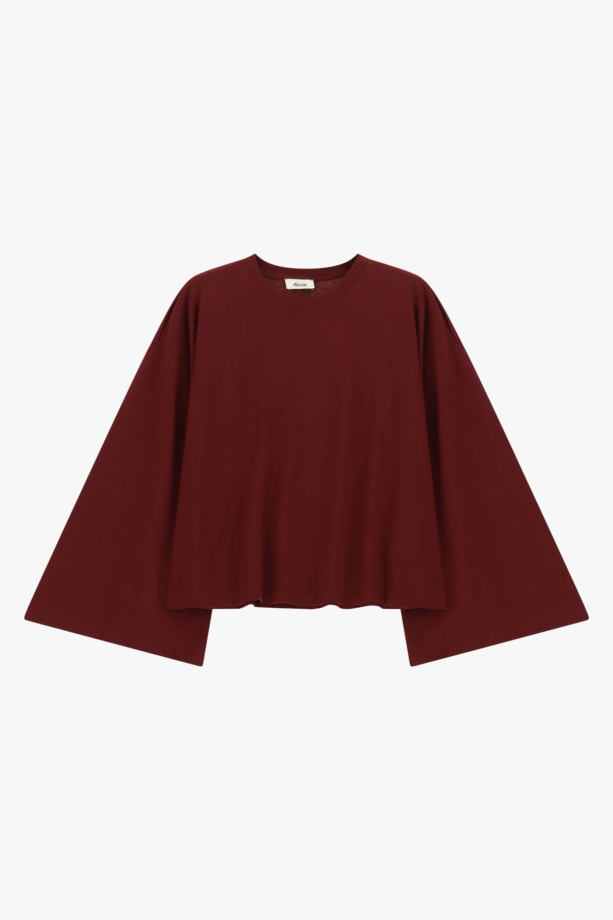 Top a maniche lunghe ampie con scollo tondo