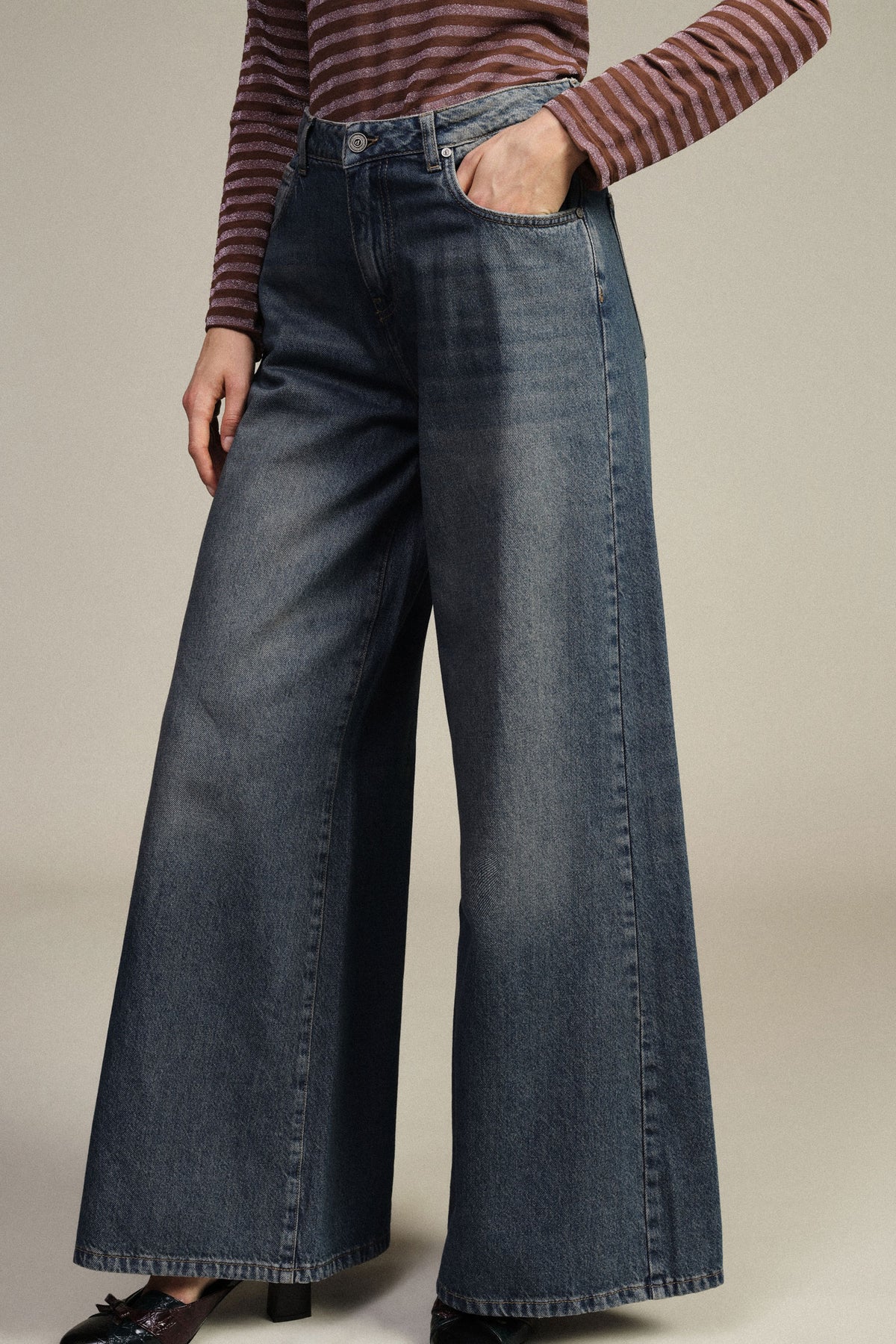 LOLA Jeans palazzo vita alta con cinque tasche
