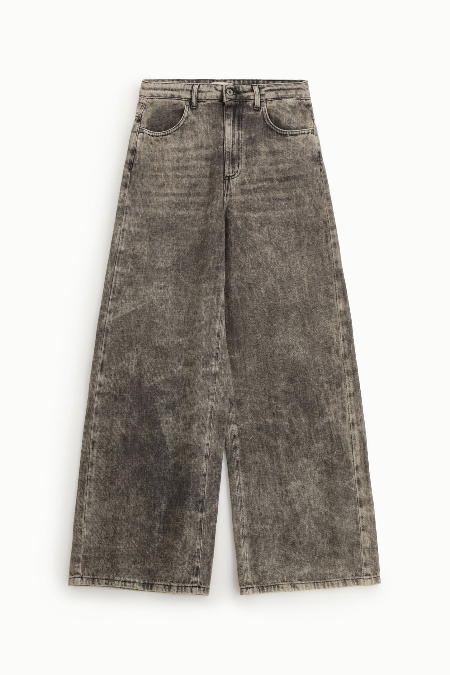 Jeans gamba ampia effetto slavato