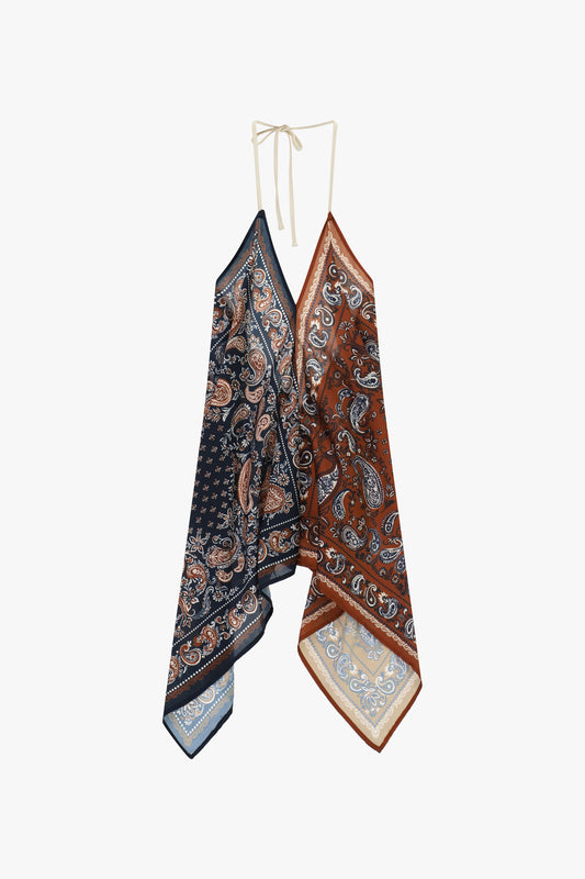 Top con fantasia paisley e chiusura a laccetto