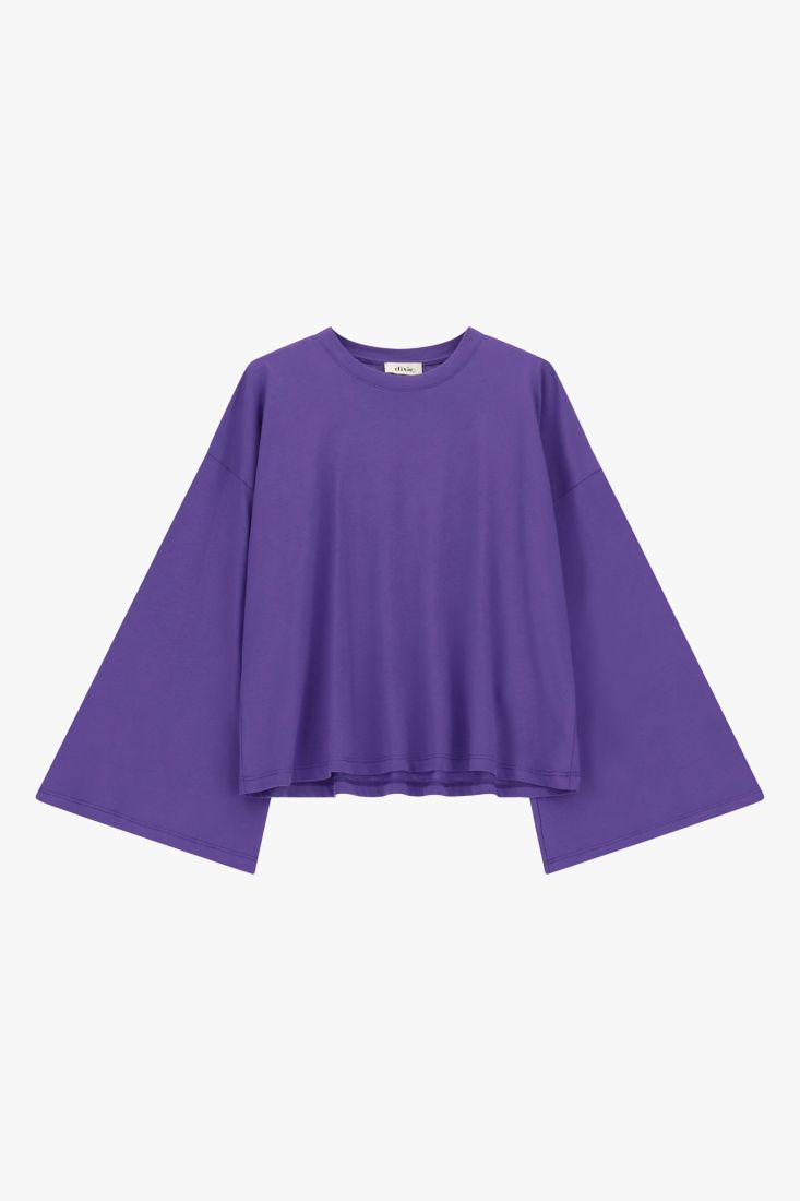 Top a maniche lunghe ampie con scollo tondo