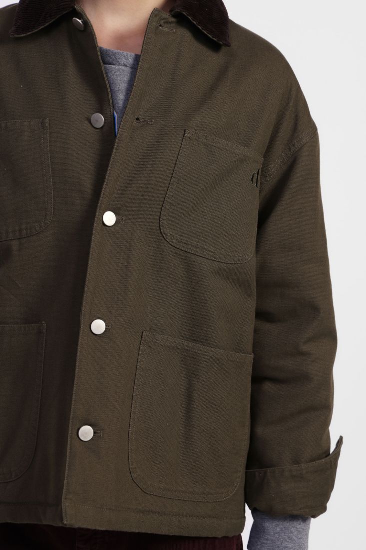 Giacca camicia con collo a contrasto