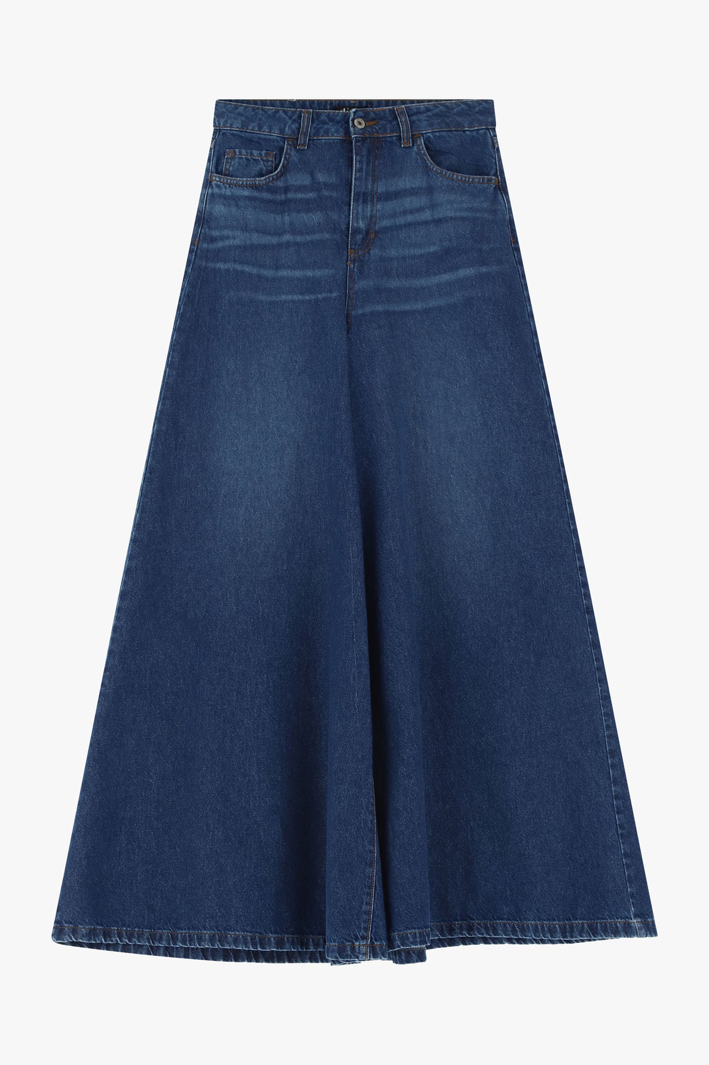 Jeans a gamba larga con vita alta