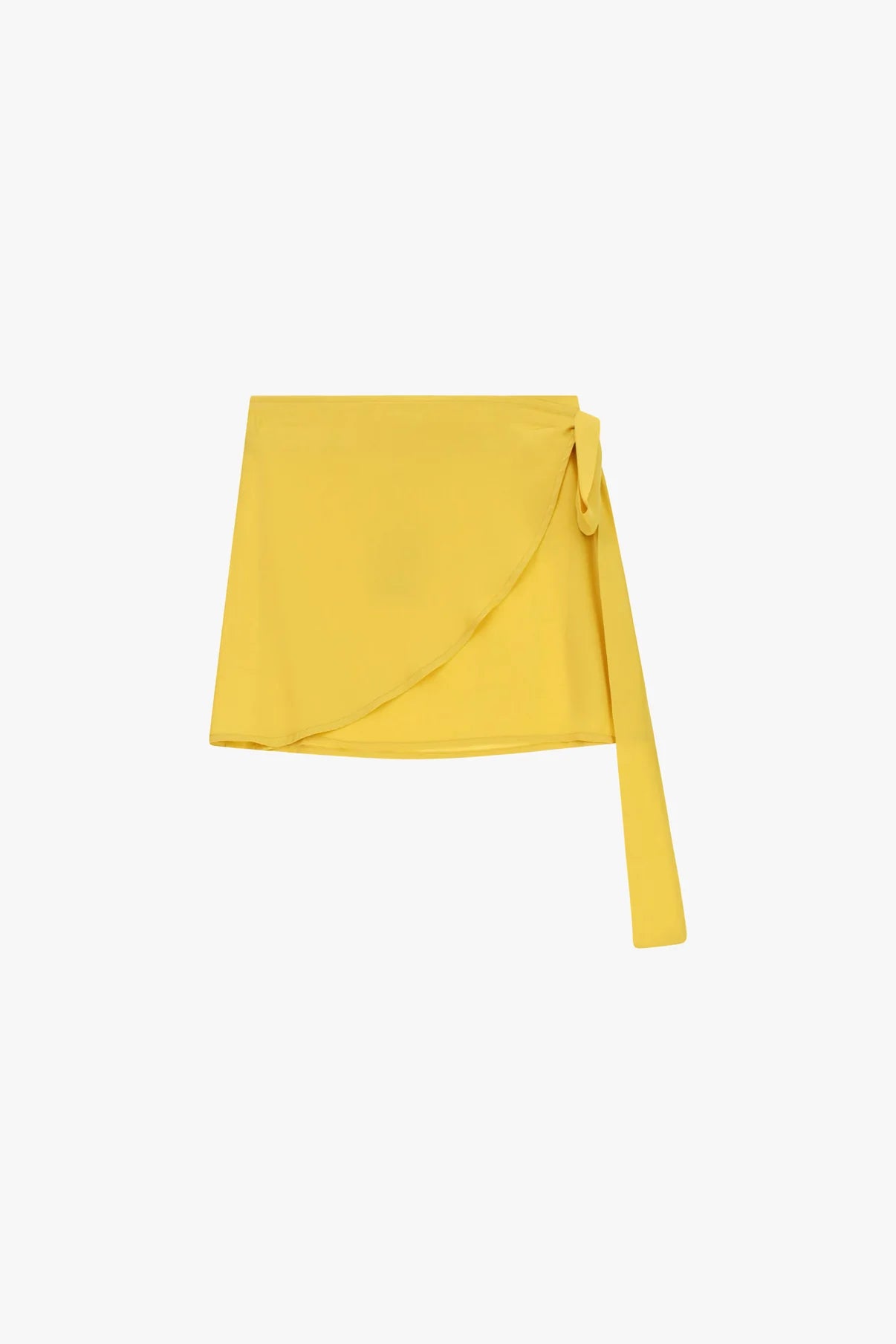 GONNA CORTA IN SATIN CON CHIUSURA A PORTAFOGLIO